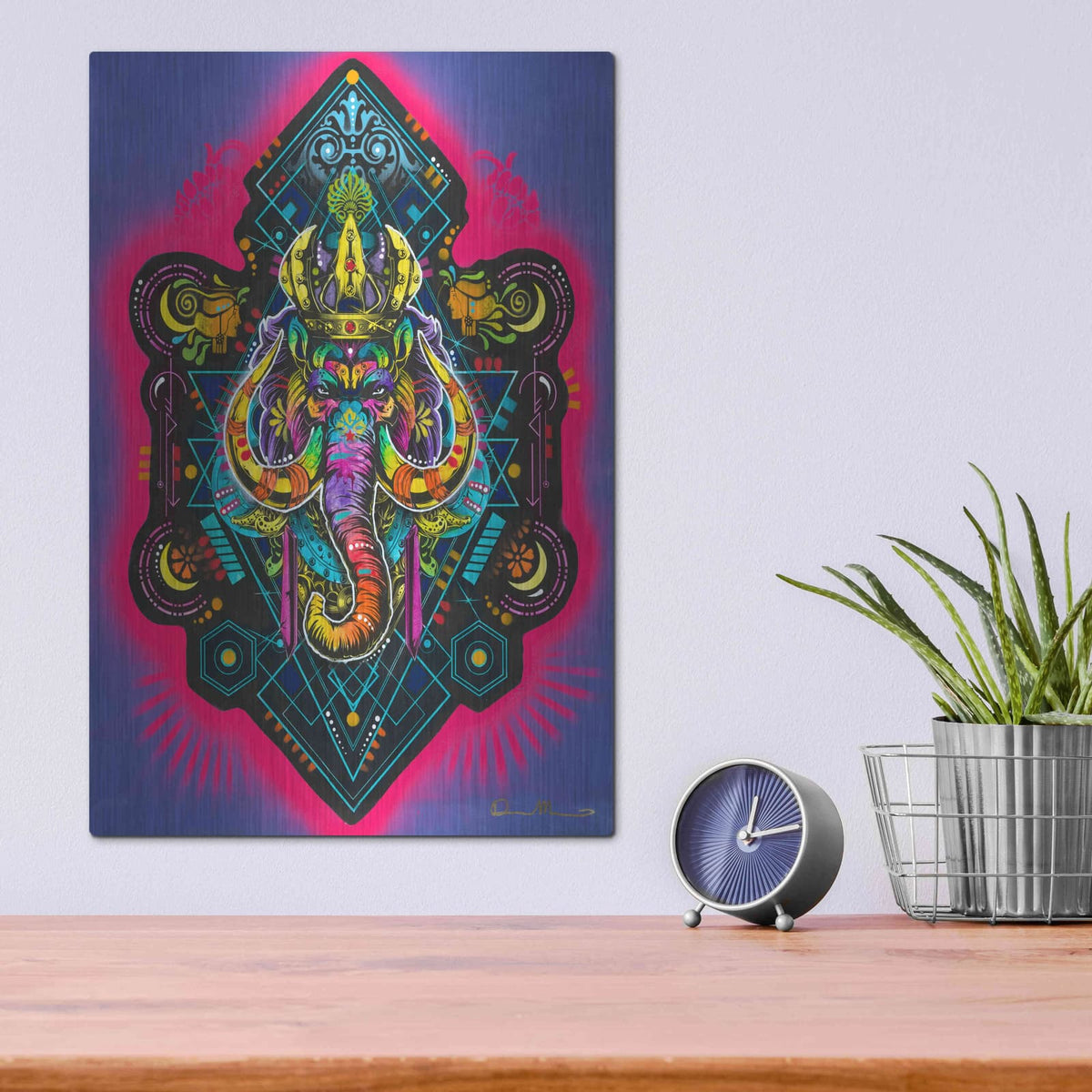 'King Elephant' by Dean Russo – Metal Wall Art, 12x16 room view