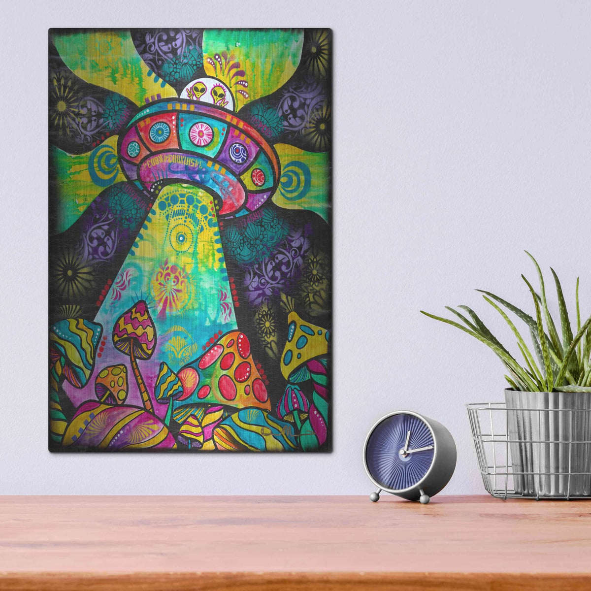 'We Come in Peace' by Dean Russo – Metal Wall Art, 12x16 room view