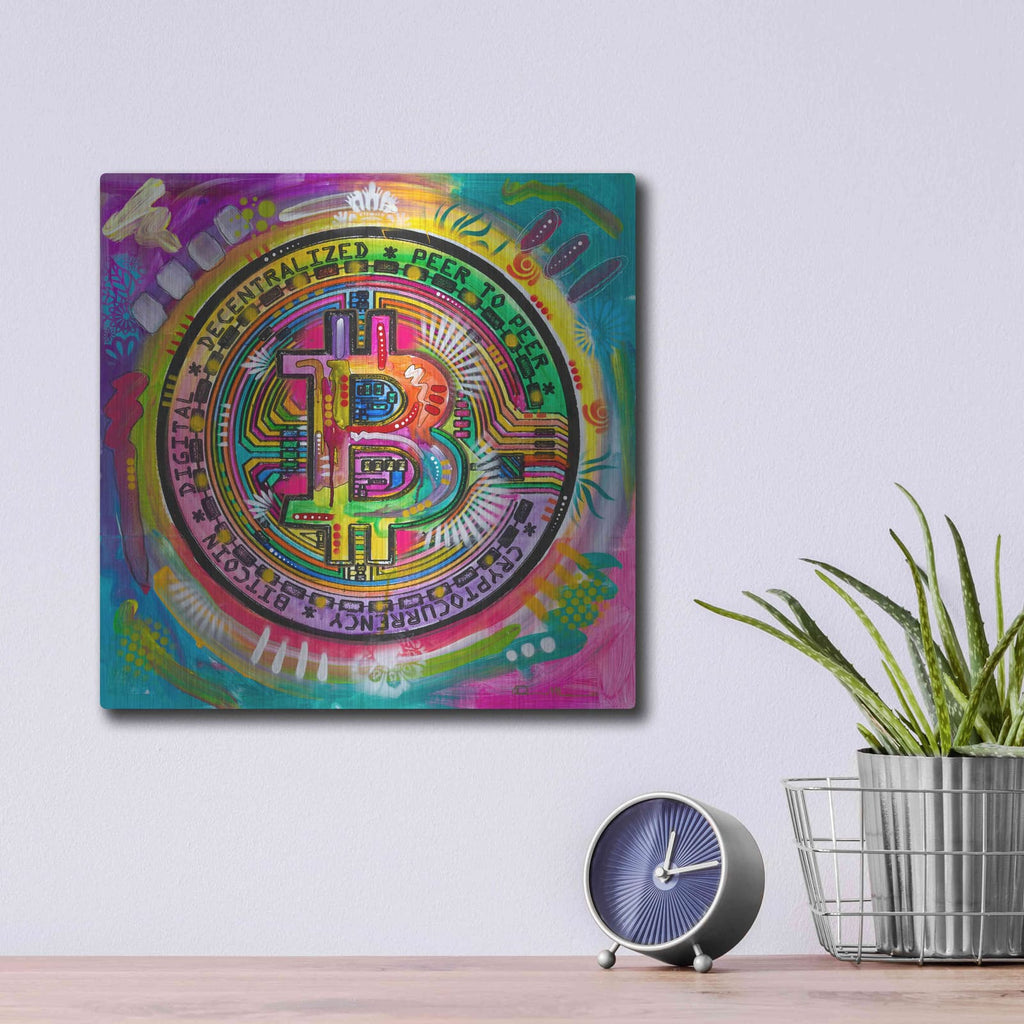 'Bitcoin' by Dean Russo – Metal Wall Art, 12x12 room view