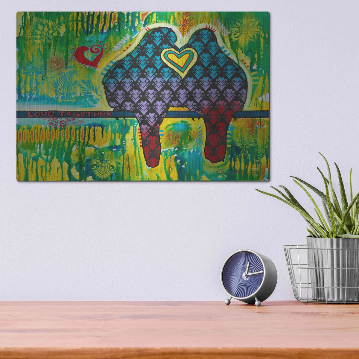 'Love Together' by Dean Russo – Metal Wall Art, 16x12 room view