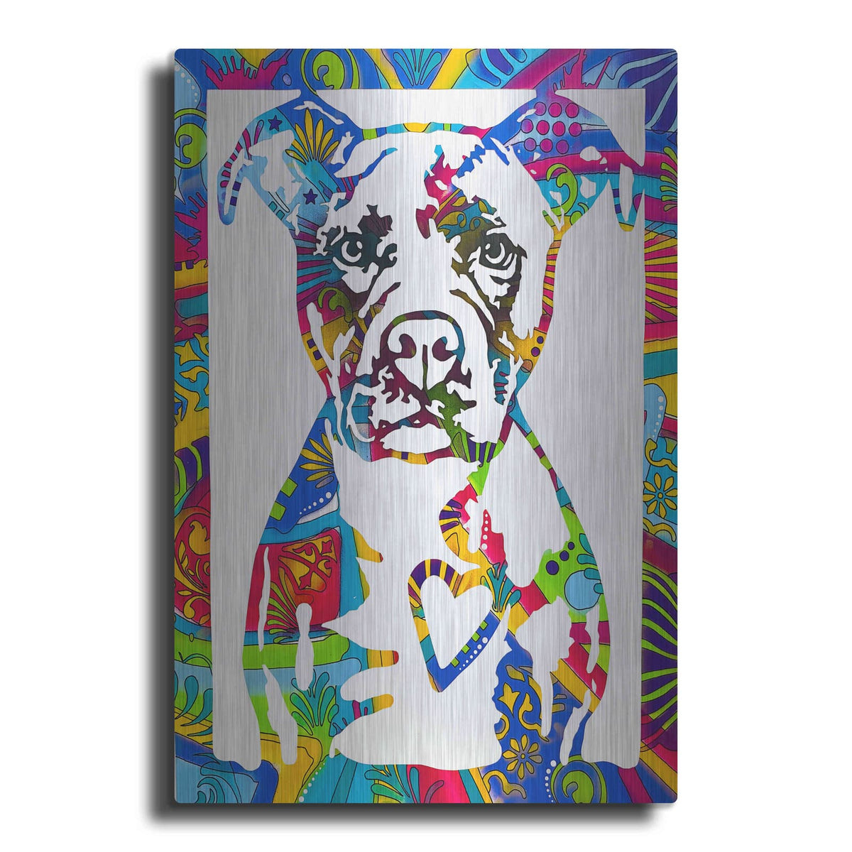 'Heart Pittie' by Dean Russo – Metal Wall Art