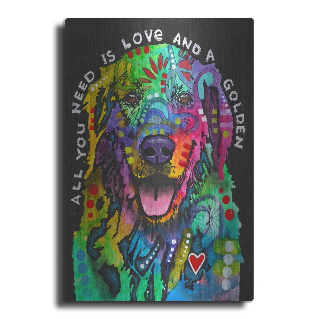 'Love And A Golden' by Dean Russo – Metal Wall Art