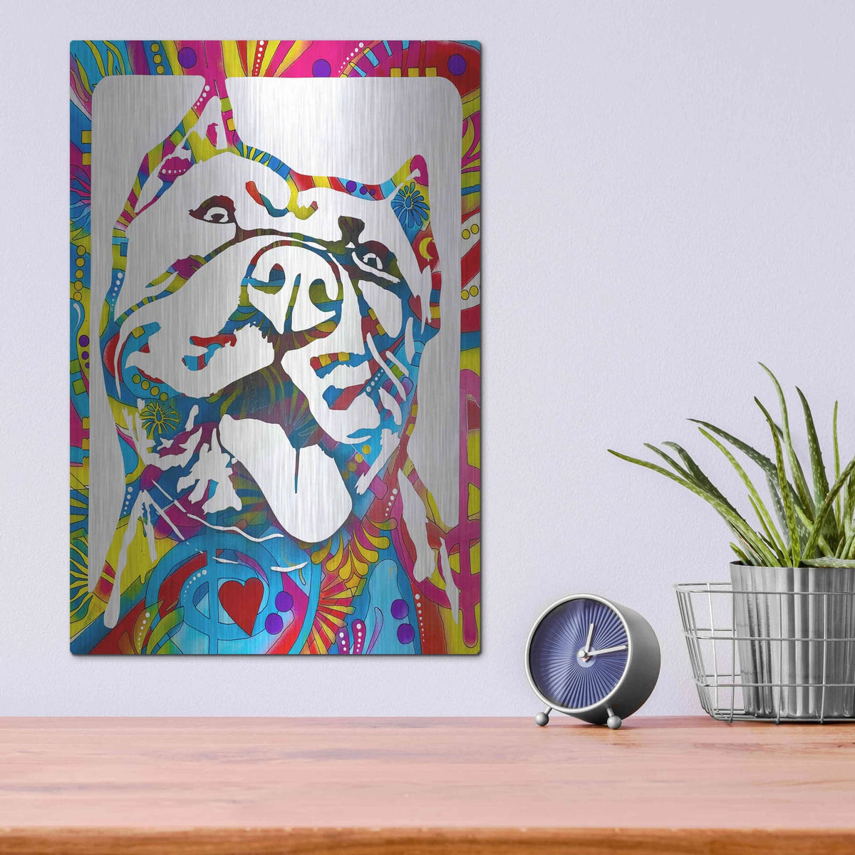'Love Pittie' by Dean Russo – Metal Wall Art, 12x16 room view