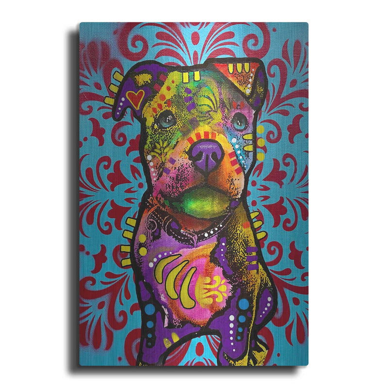 'Pittie Pup' by Dean Russo – Metal Wall Art