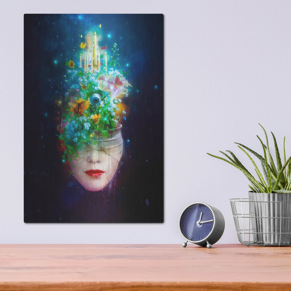 'Herbal Movement' by Mario Sanchez Nevado – Metal Wall Art, 12x16 room view
