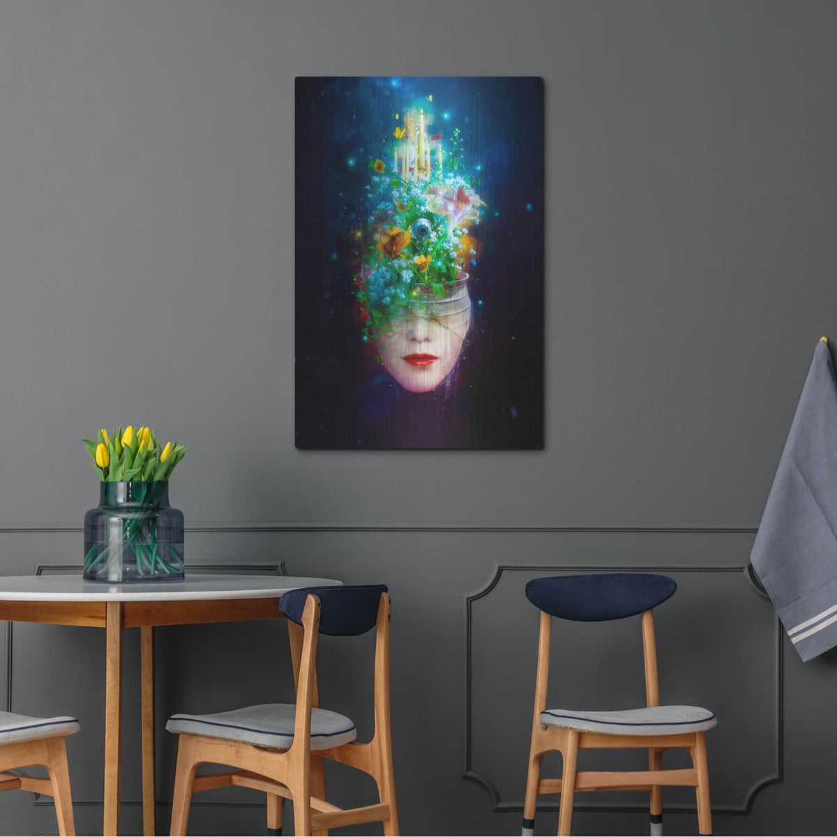 'Herbal Movement' by Mario Sanchez Nevado – Metal Wall Art, 24x36 room view