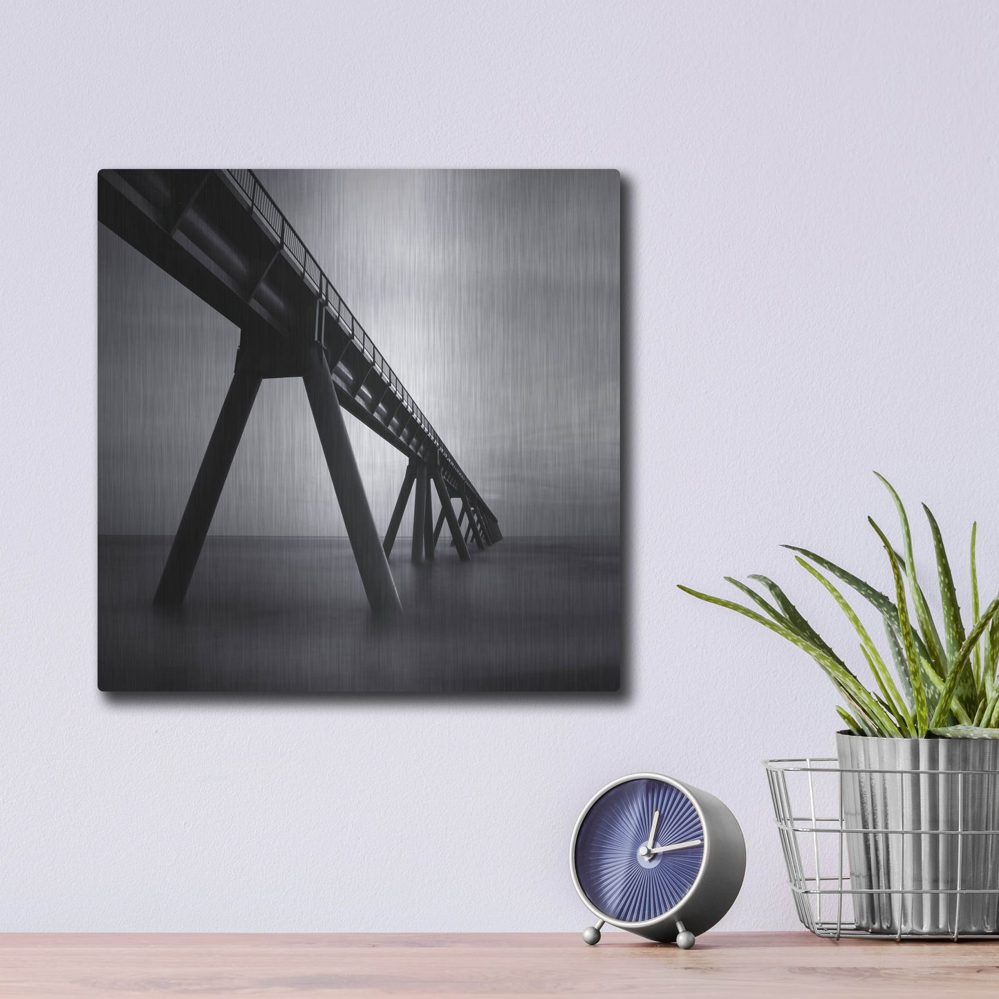 Luxe Metal Art 'Wharf de la Salie' by Nina Papiorek, Metal Wall Art,12x12