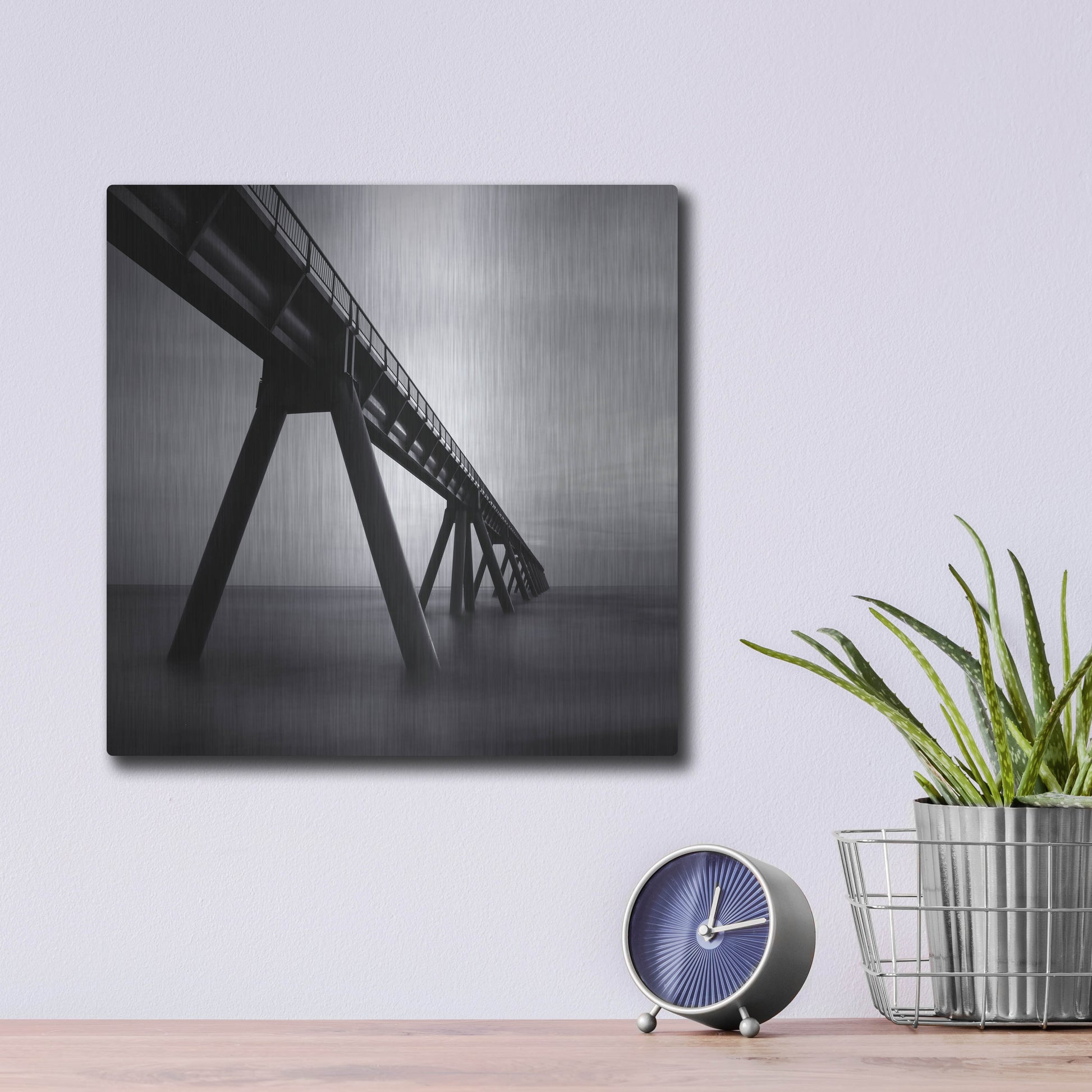 Luxe Metal Art 'Wharf de la Salie' by Nina Papiorek, Metal Wall Art,12x12