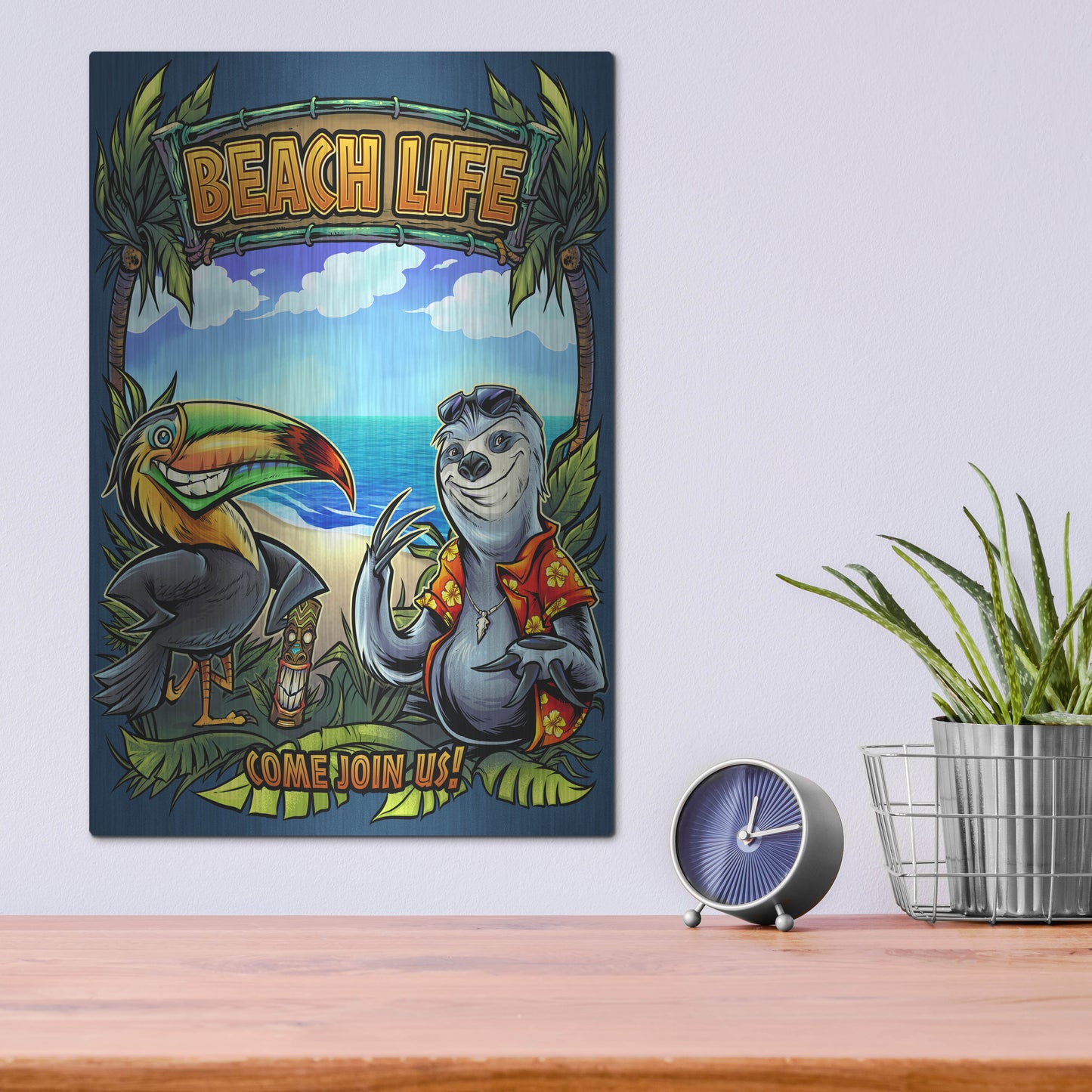 Luxe Metal Art 'Beach Life' by Flyland Designs, Metal Wall Art,12x16