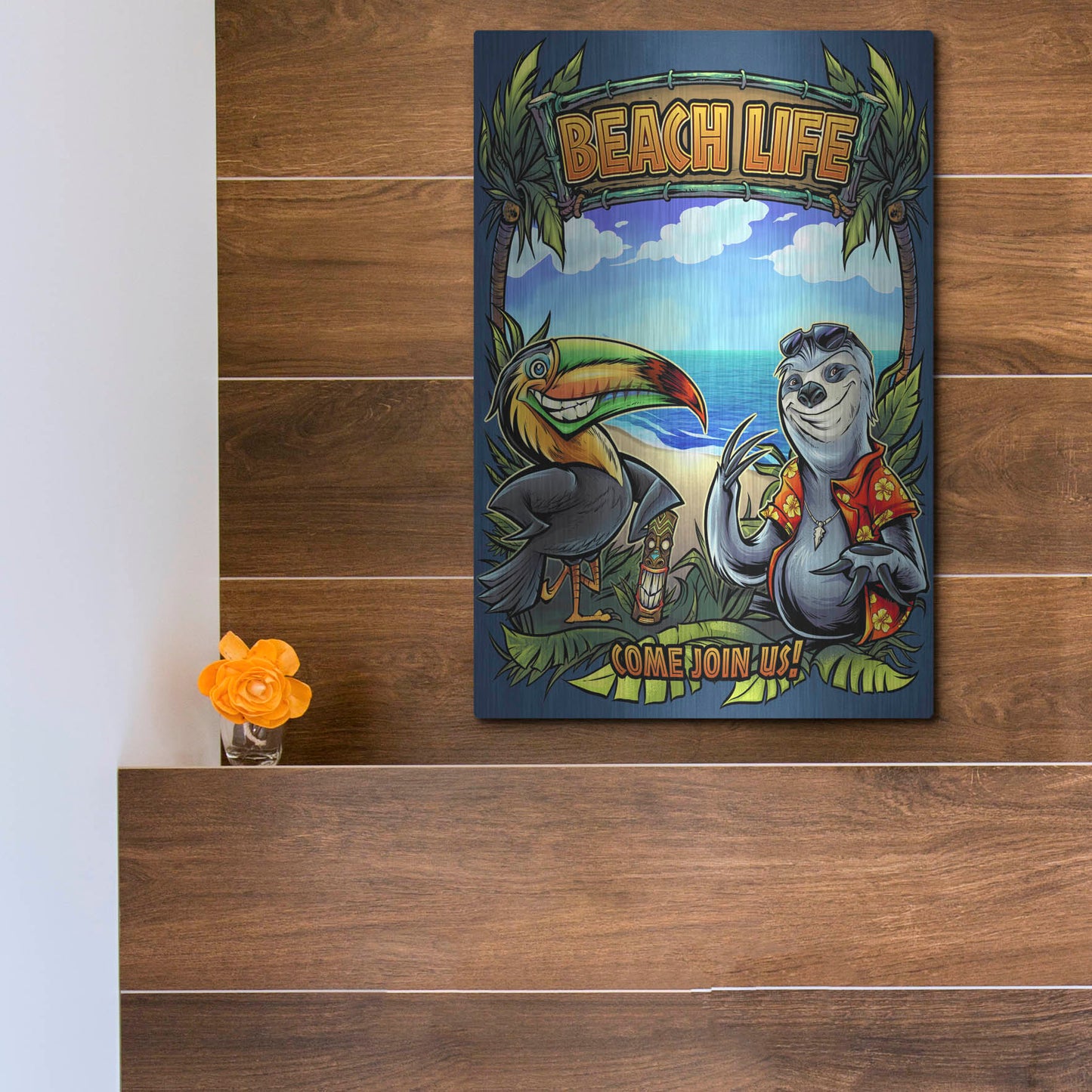 Luxe Metal Art 'Beach Life' by Flyland Designs, Metal Wall Art,12x16