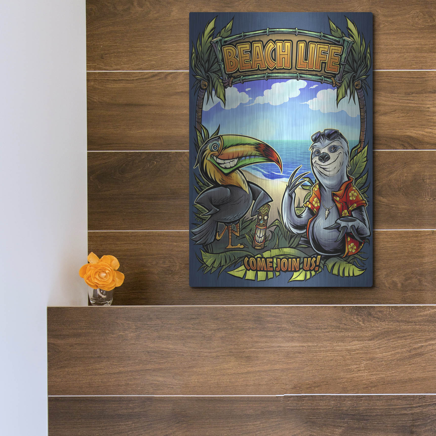 Luxe Metal Art 'Beach Life' by Flyland Designs, Metal Wall Art,12x16