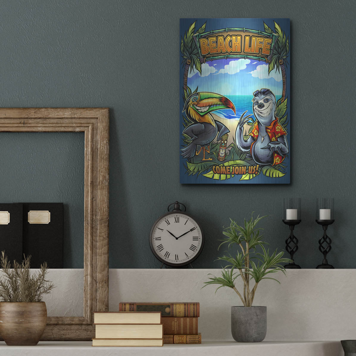 Luxe Metal Art 'Beach Life' by Flyland Designs, Metal Wall Art,12x16