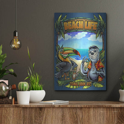 Luxe Metal Art 'Beach Life' by Flyland Designs, Metal Wall Art,12x16