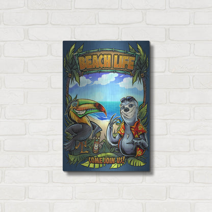 Luxe Metal Art 'Beach Life' by Flyland Designs, Metal Wall Art,16x24