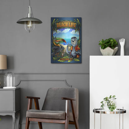 Luxe Metal Art 'Beach Life' by Flyland Designs, Metal Wall Art,16x24