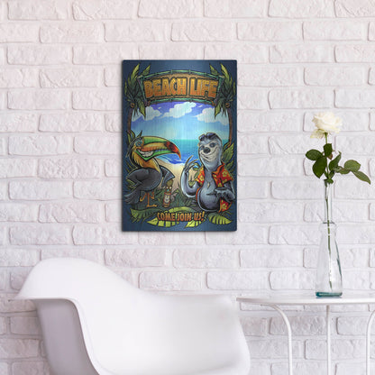 Luxe Metal Art 'Beach Life' by Flyland Designs, Metal Wall Art,16x24