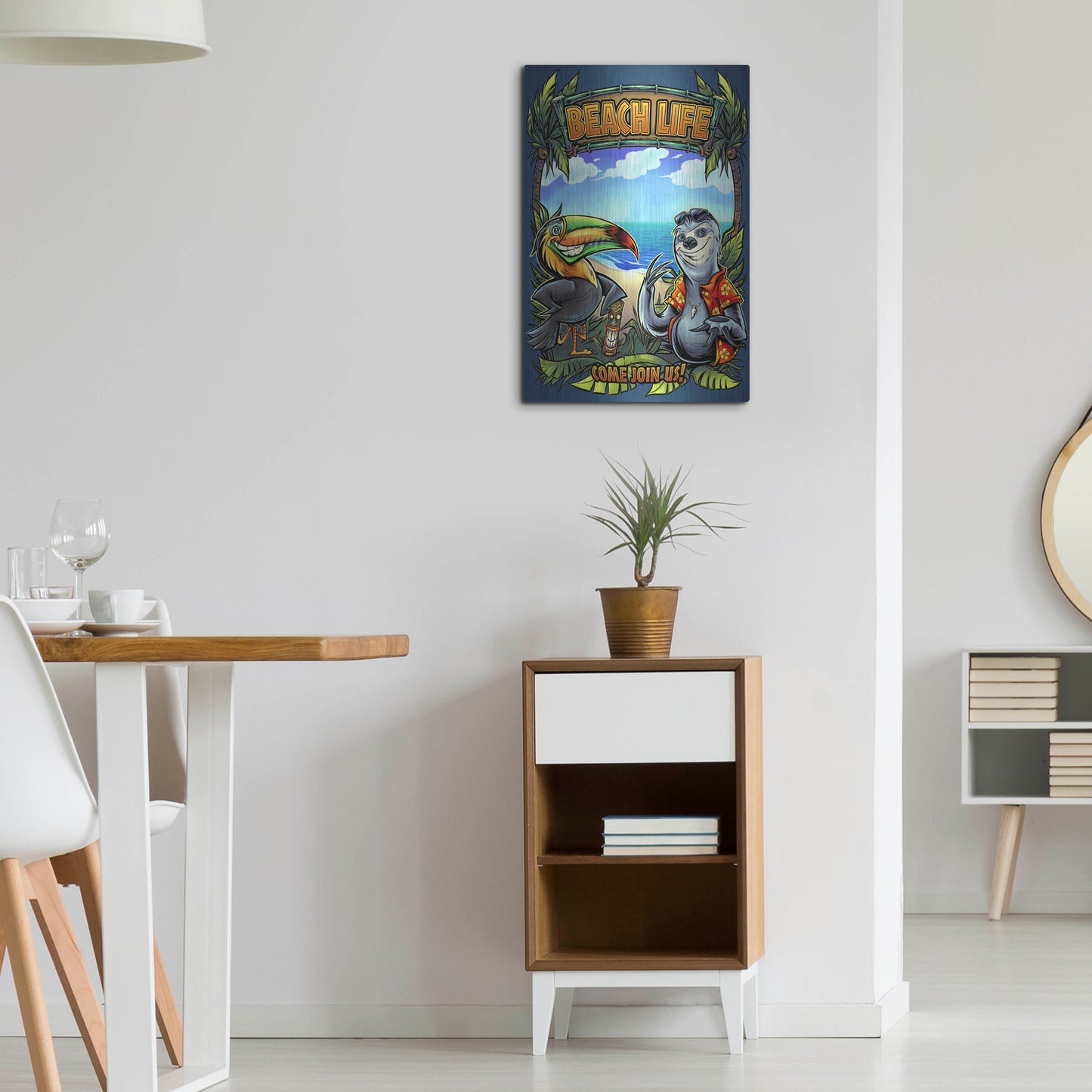 Luxe Metal Art 'Beach Life' by Flyland Designs, Metal Wall Art,16x24