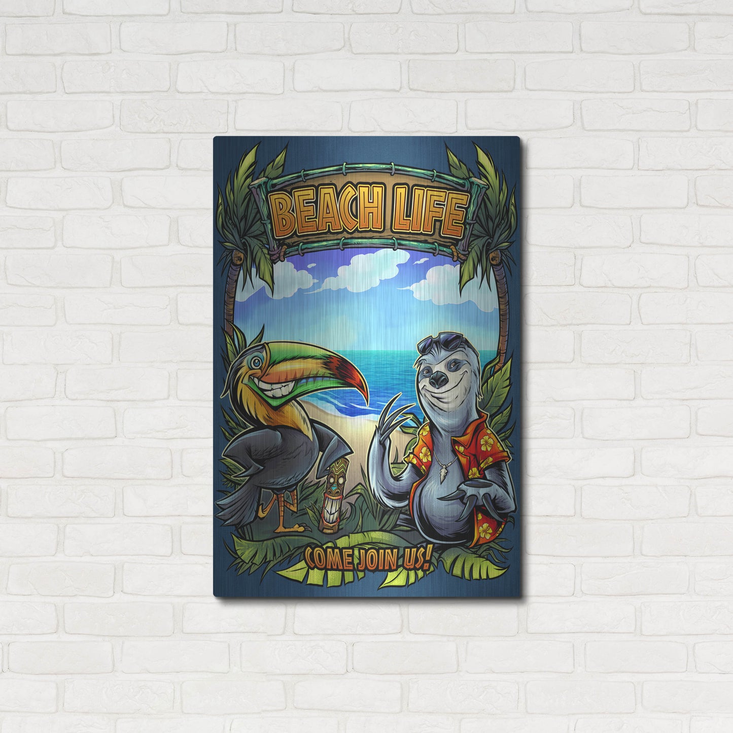 Luxe Metal Art 'Beach Life' by Flyland Designs, Metal Wall Art,24x36