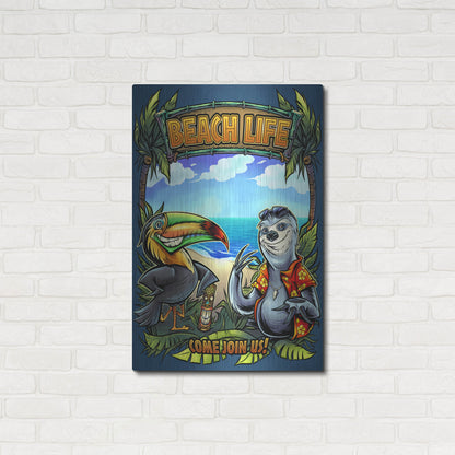 Luxe Metal Art 'Beach Life' by Flyland Designs, Metal Wall Art,24x36