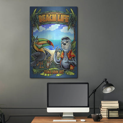 Luxe Metal Art 'Beach Life' by Flyland Designs, Metal Wall Art,24x36