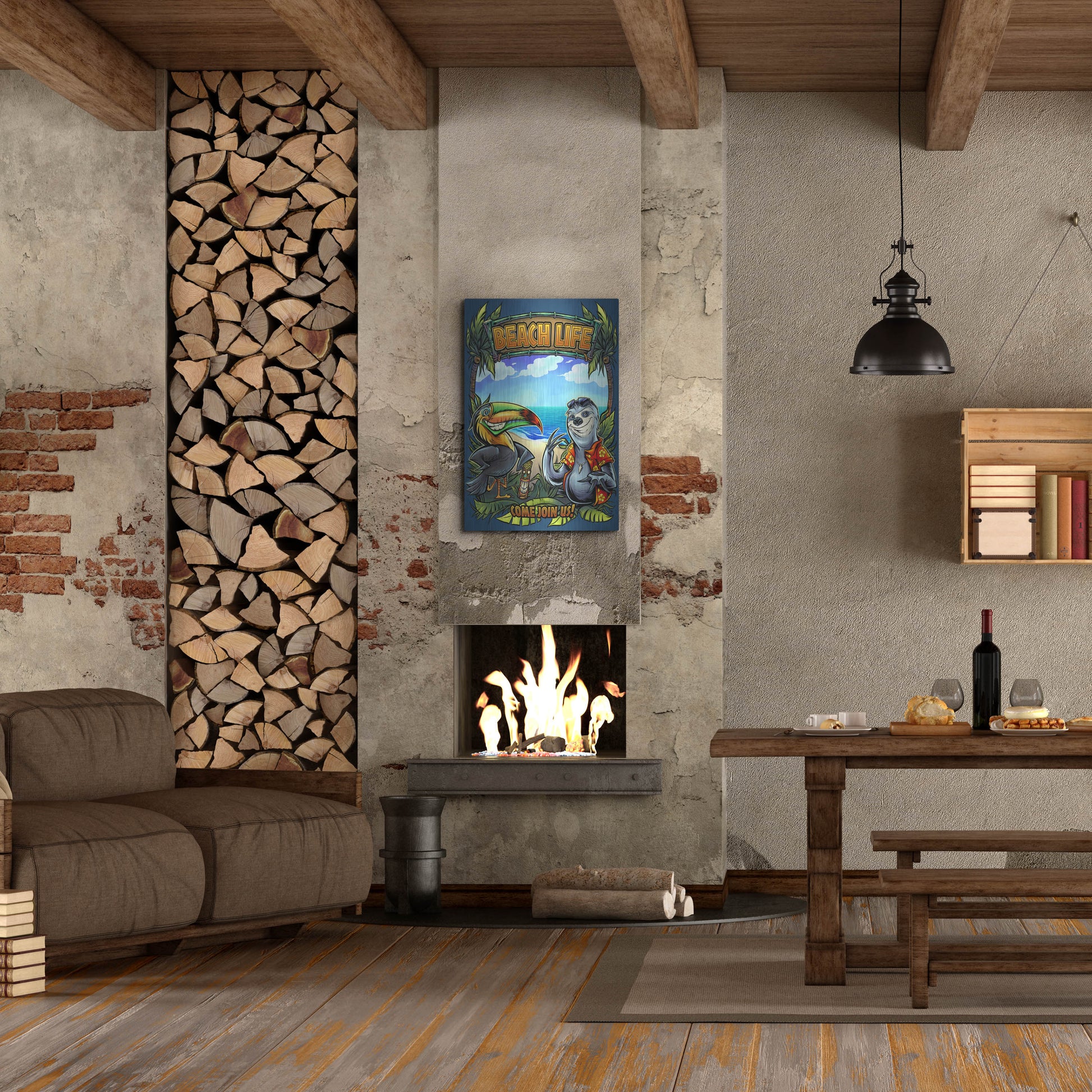 Luxe Metal Art 'Beach Life' by Flyland Designs, Metal Wall Art,24x36