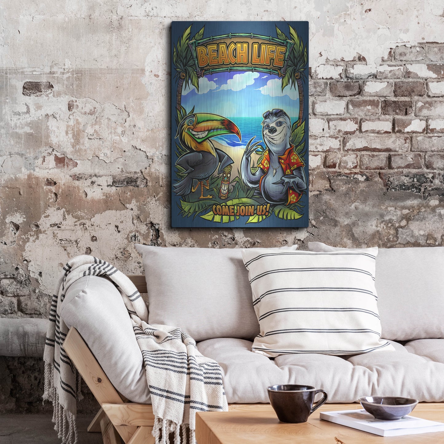 Luxe Metal Art 'Beach Life' by Flyland Designs, Metal Wall Art,24x36