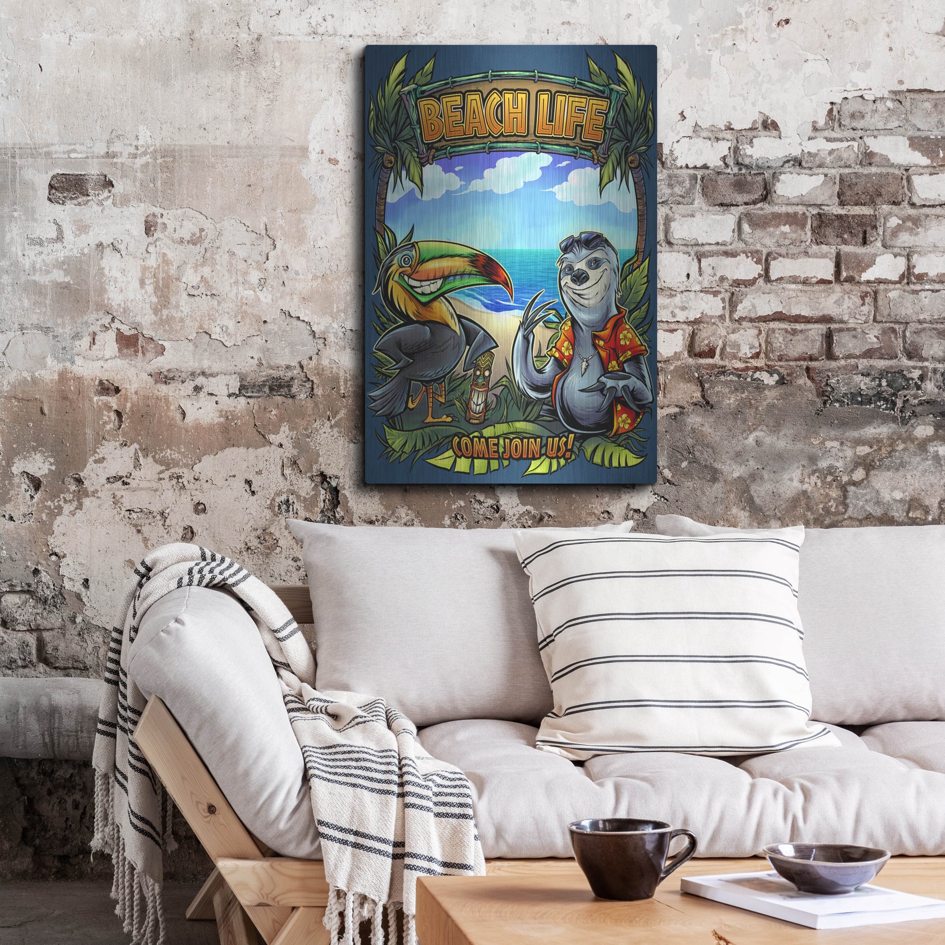 Luxe Metal Art 'Beach Life' by Flyland Designs, Metal Wall Art,24x36