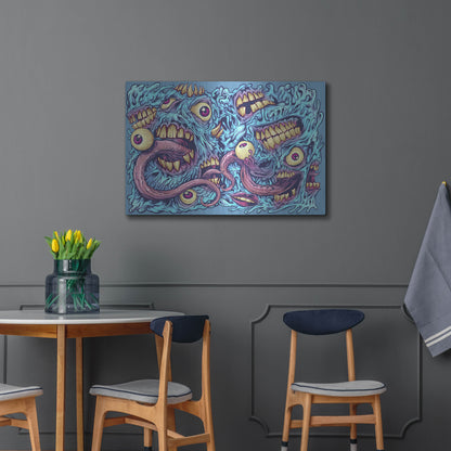 Luxe Metal Art 'Eyeballs and Teeth Pattern' by Flyland Designs, Metal Wall Art,36x24