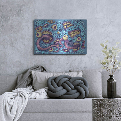 Luxe Metal Art 'Eyeballs and Teeth Pattern' by Flyland Designs, Metal Wall Art,36x24