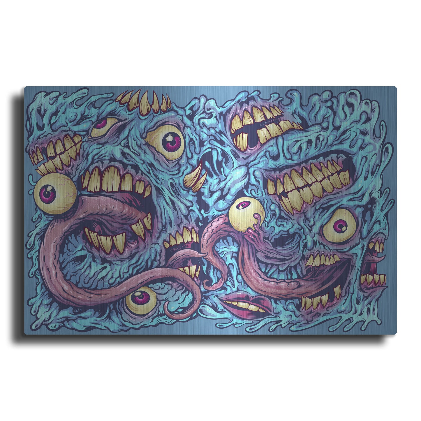 Luxe Metal Art 'Eyeballs and Teeth Pattern' by Flyland Designs, Metal Wall Art
