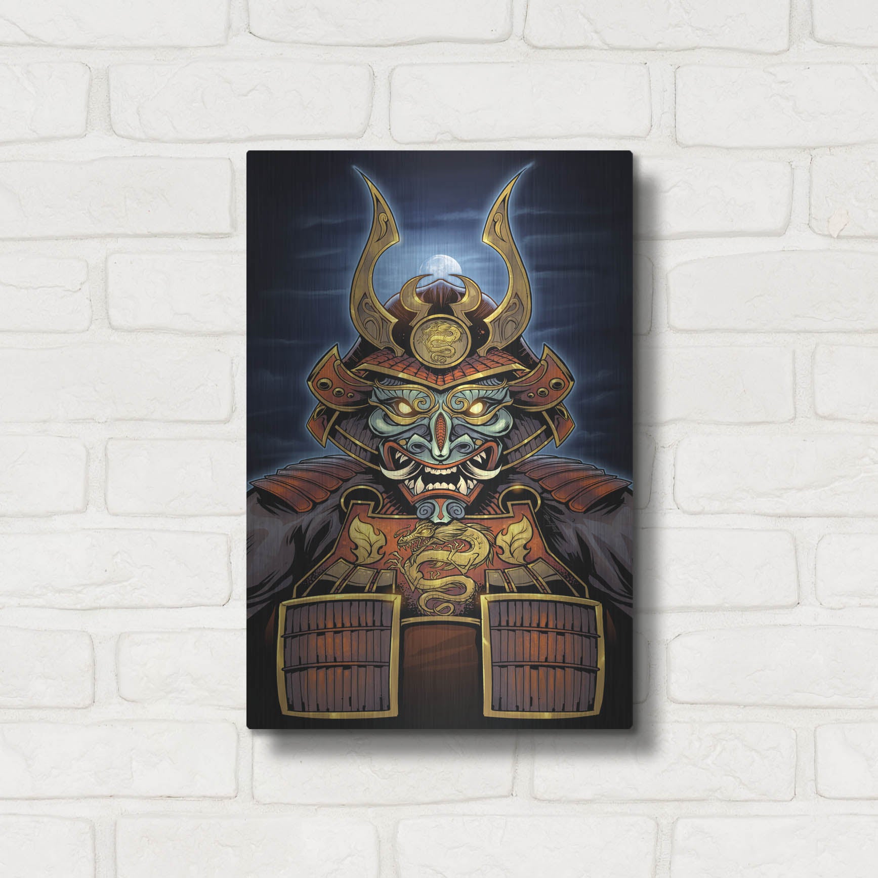 Luxe Metal Art 'Samurai' by Flyland Designs, Metal Wall Art,12x16