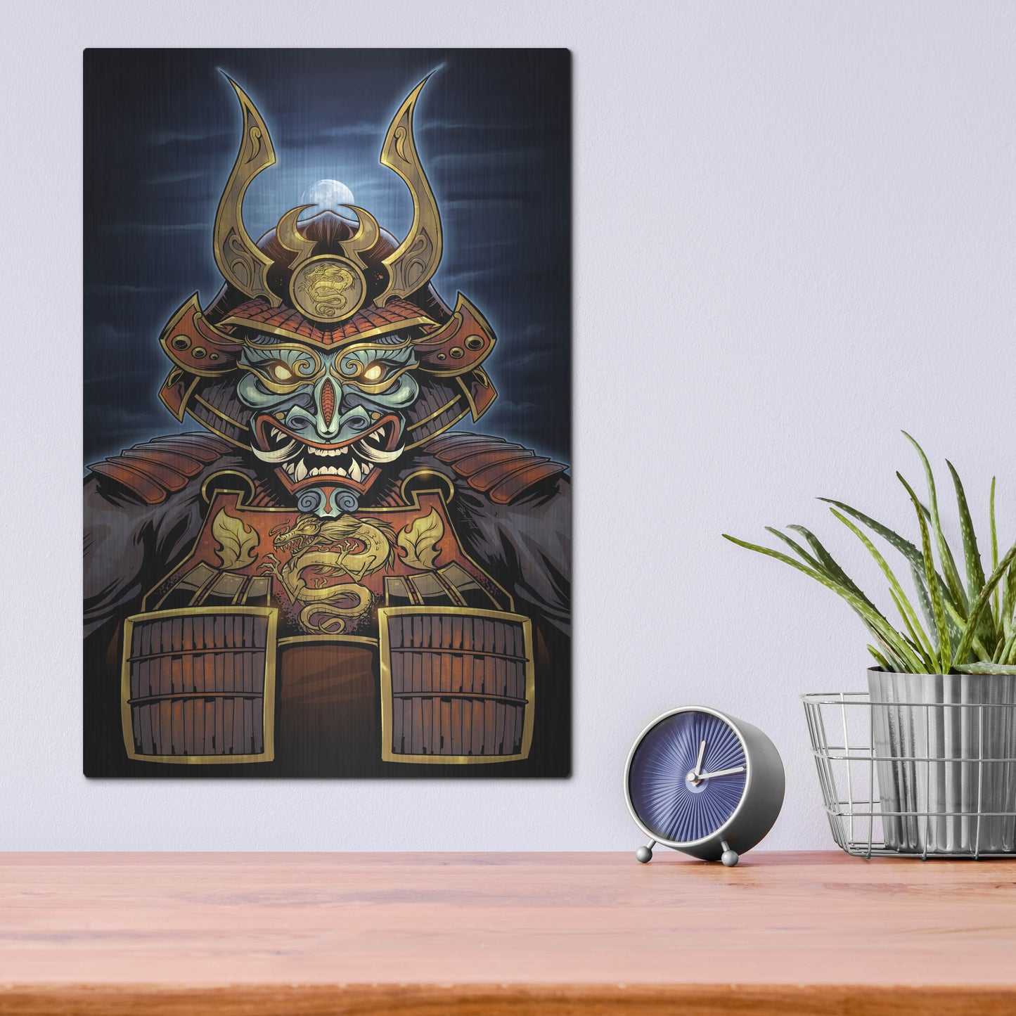 Luxe Metal Art 'Samurai' by Flyland Designs, Metal Wall Art,12x16