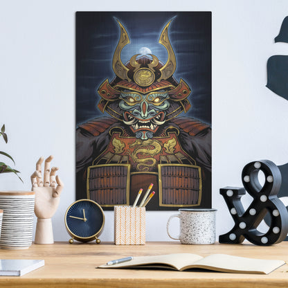 Luxe Metal Art 'Samurai' by Flyland Designs, Metal Wall Art,12x16