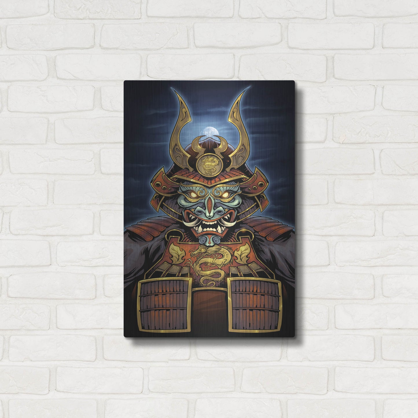 Luxe Metal Art 'Samurai' by Flyland Designs, Metal Wall Art,16x24