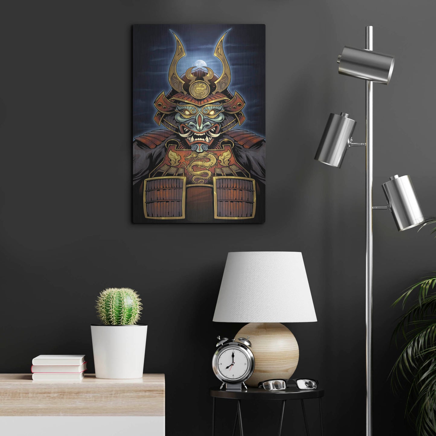Luxe Metal Art 'Samurai' by Flyland Designs, Metal Wall Art,16x24