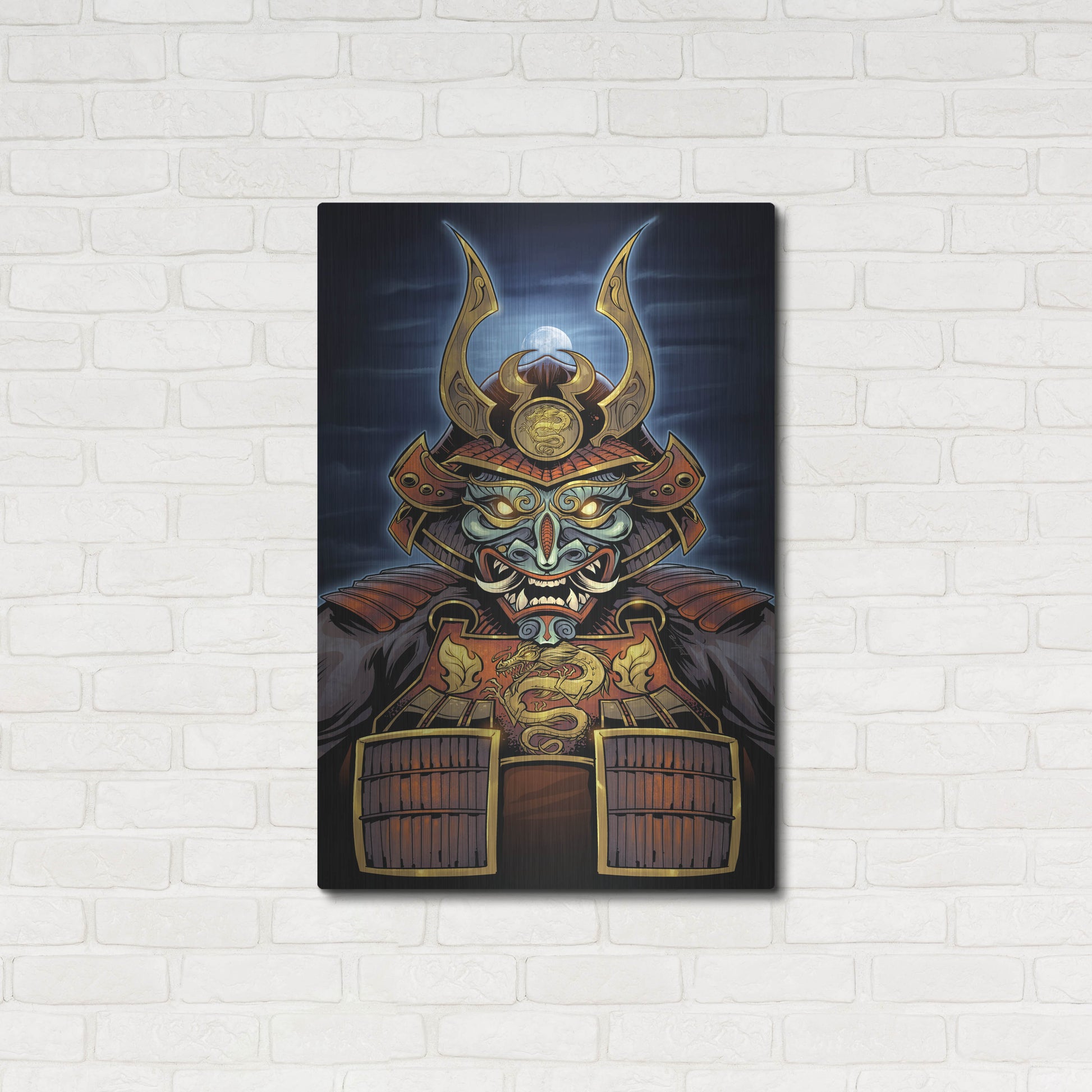 Luxe Metal Art 'Samurai' by Flyland Designs, Metal Wall Art,24x36