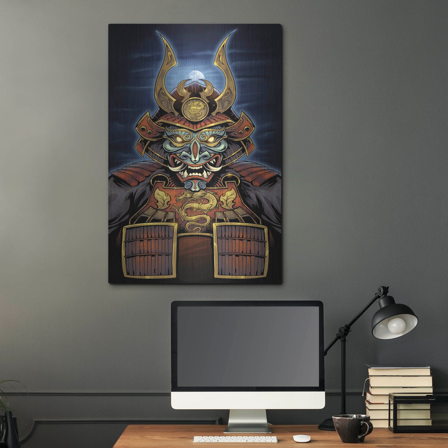 Luxe Metal Art 'Samurai' by Flyland Designs, Metal Wall Art,24x36