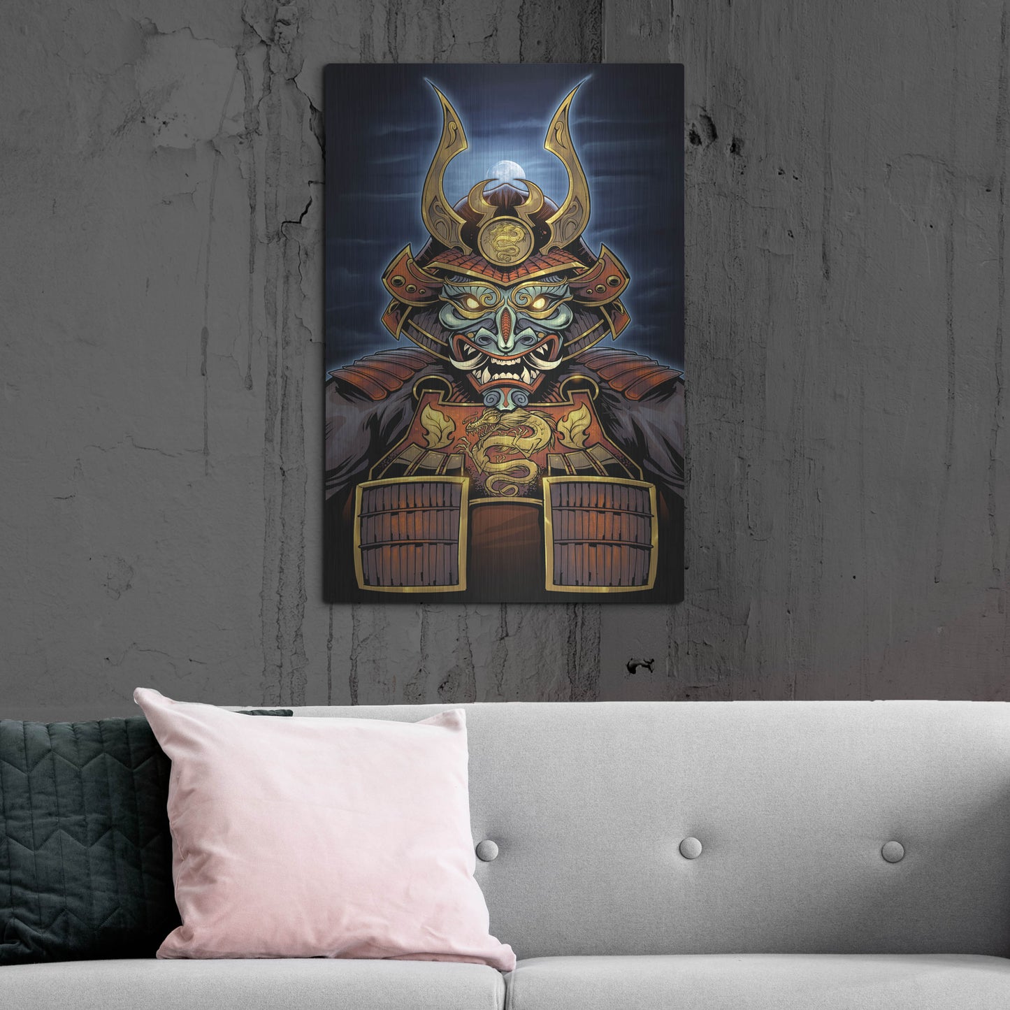 Luxe Metal Art 'Samurai' by Flyland Designs, Metal Wall Art,24x36