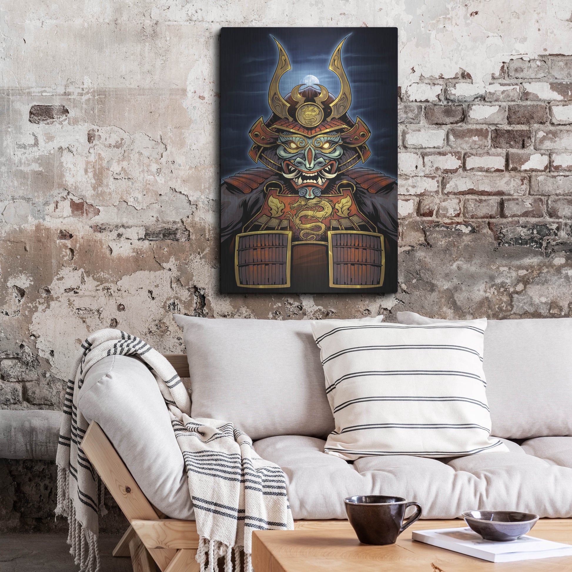 Luxe Metal Art 'Samurai' by Flyland Designs, Metal Wall Art,24x36