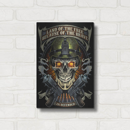 Luxe Metal Art 'Skull Soldier and Guns' by Flyland Designs, Metal Wall Art,12x16