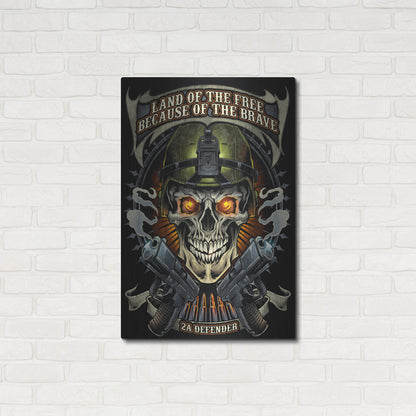 Luxe Metal Art 'Skull Soldier and Guns' by Flyland Designs, Metal Wall Art,24x36