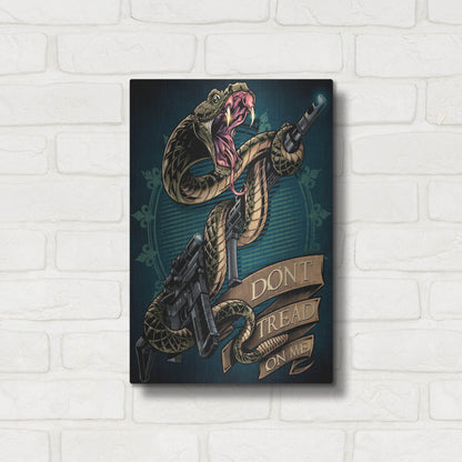 Luxe Metal Art 'Snake and Rifle T-Shirt Template' by Flyland Designs, Metal Wall Art,12x16