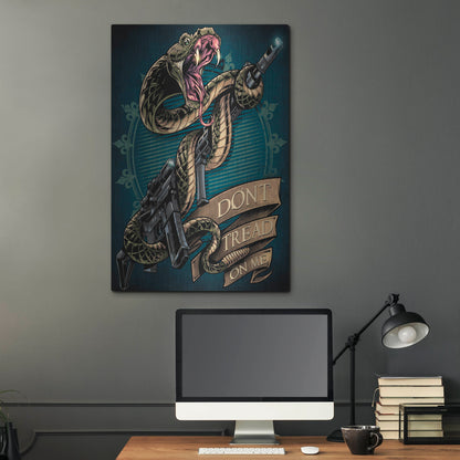 Luxe Metal Art 'Snake and Rifle T-Shirt Template' by Flyland Designs, Metal Wall Art,24x36