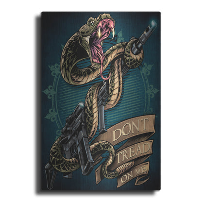 Luxe Metal Art 'Snake and Rifle T-Shirt Template' by Flyland Designs, Metal Wall Art