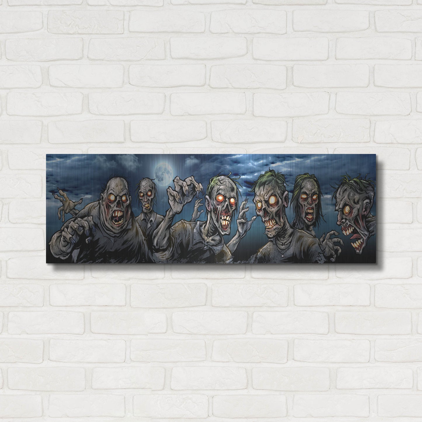 Luxe Metal Art 'Zombies Banner' by Flyland Designs, Metal Wall Art,36x12