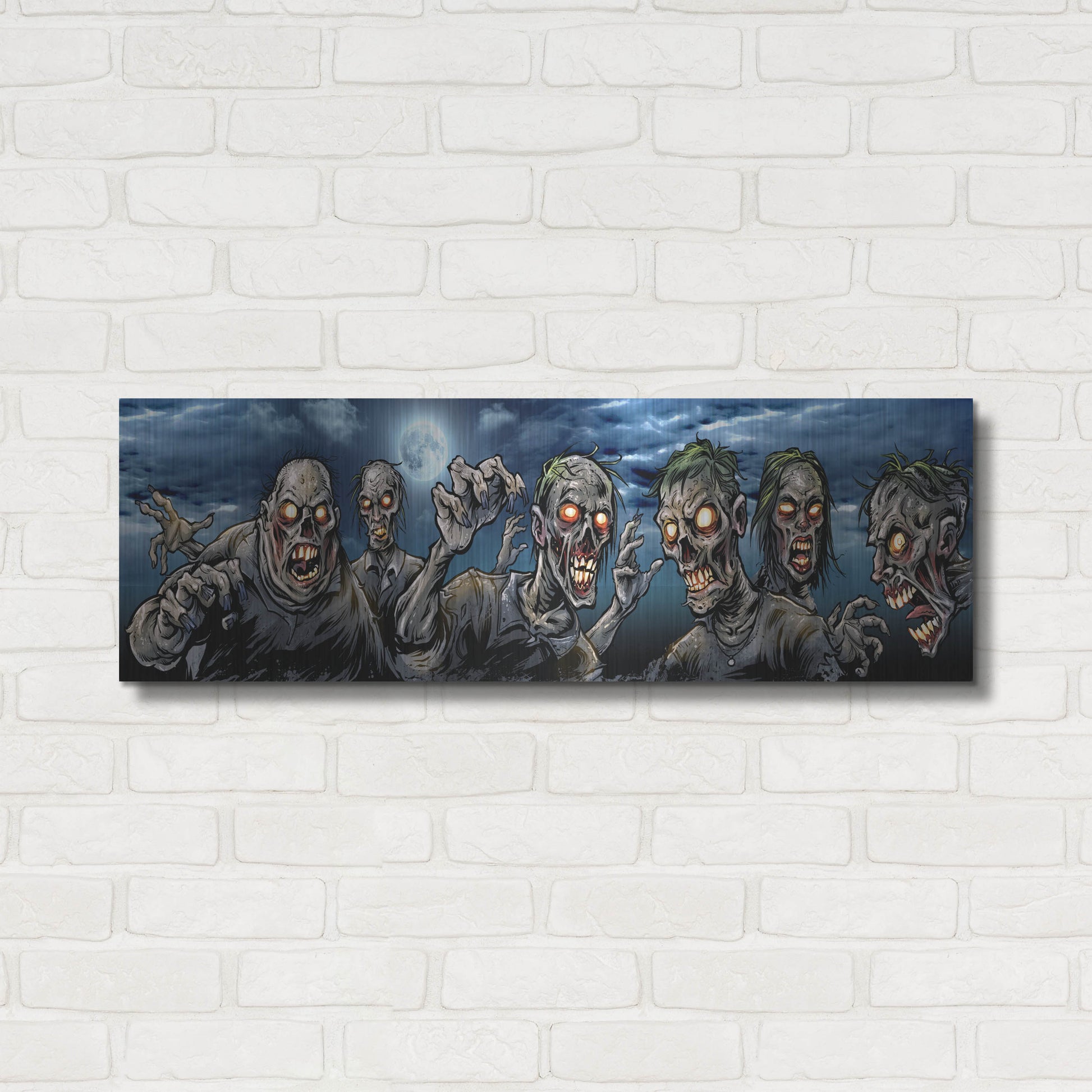Luxe Metal Art 'Zombies Banner' by Flyland Designs, Metal Wall Art,36x12