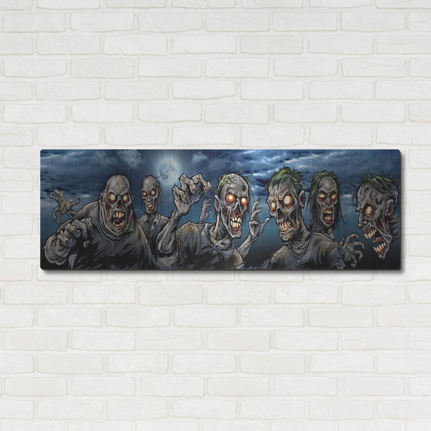 Luxe Metal Art 'Zombies Banner' by Flyland Designs, Metal Wall Art,48x16