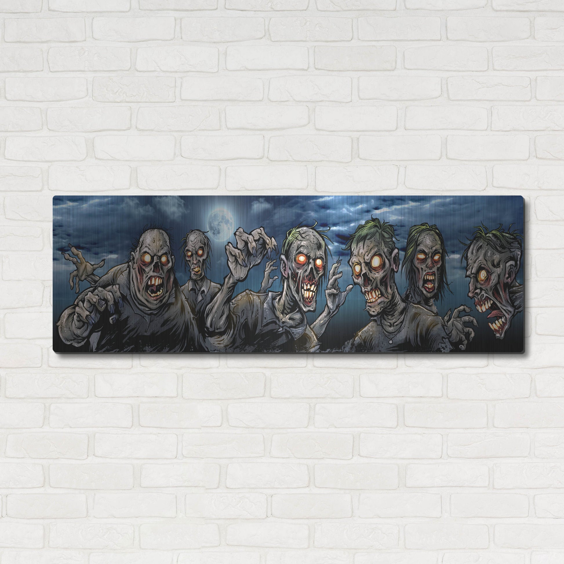 Luxe Metal Art 'Zombies Banner' by Flyland Designs, Metal Wall Art,48x16