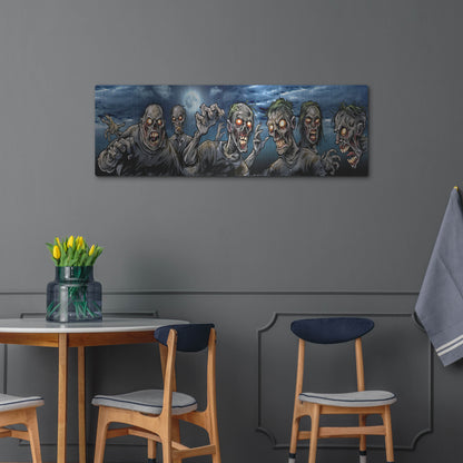 Luxe Metal Art 'Zombies Banner' by Flyland Designs, Metal Wall Art,48x16