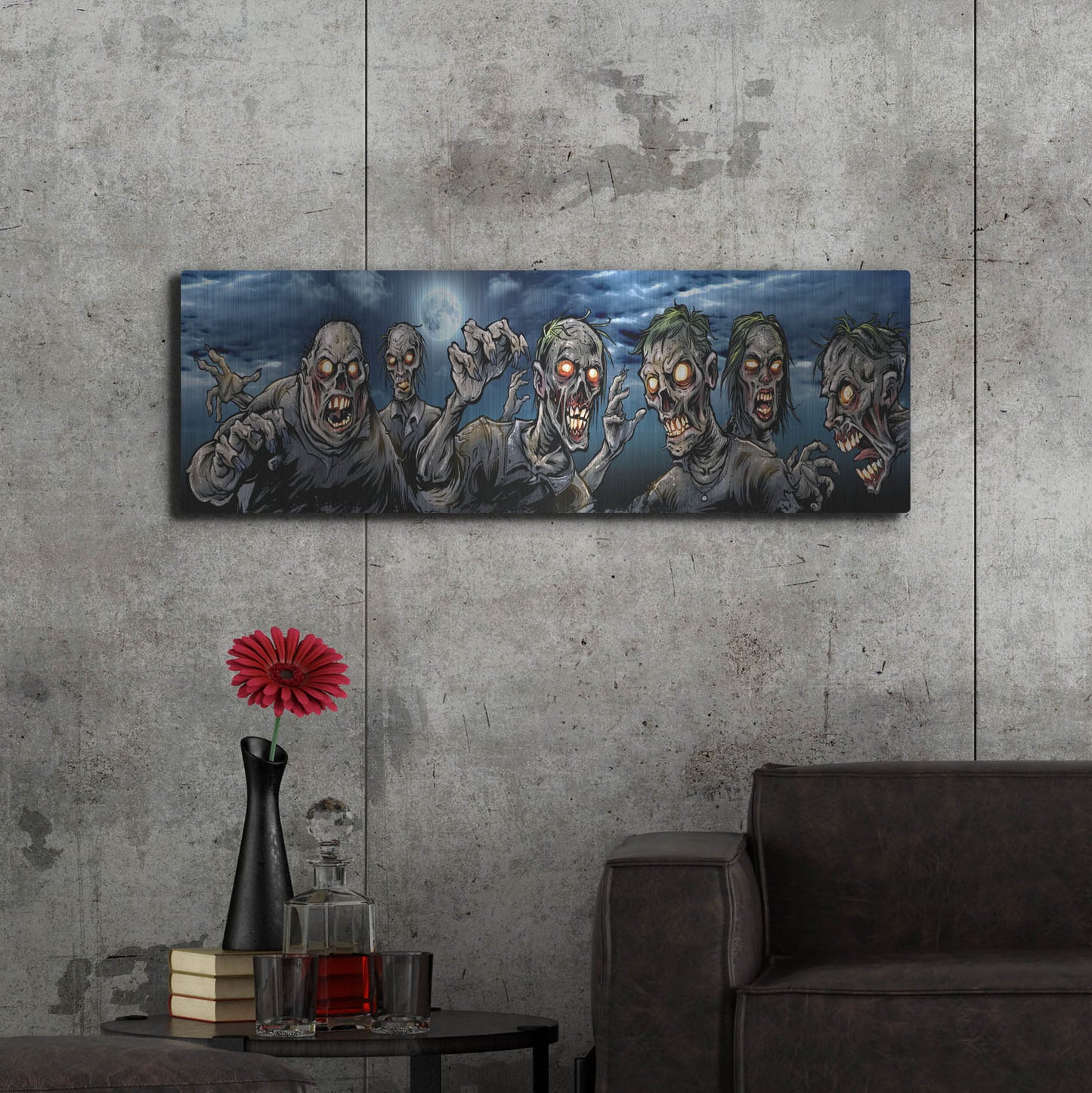 Luxe Metal Art 'Zombies Banner' by Flyland Designs, Metal Wall Art,48x16